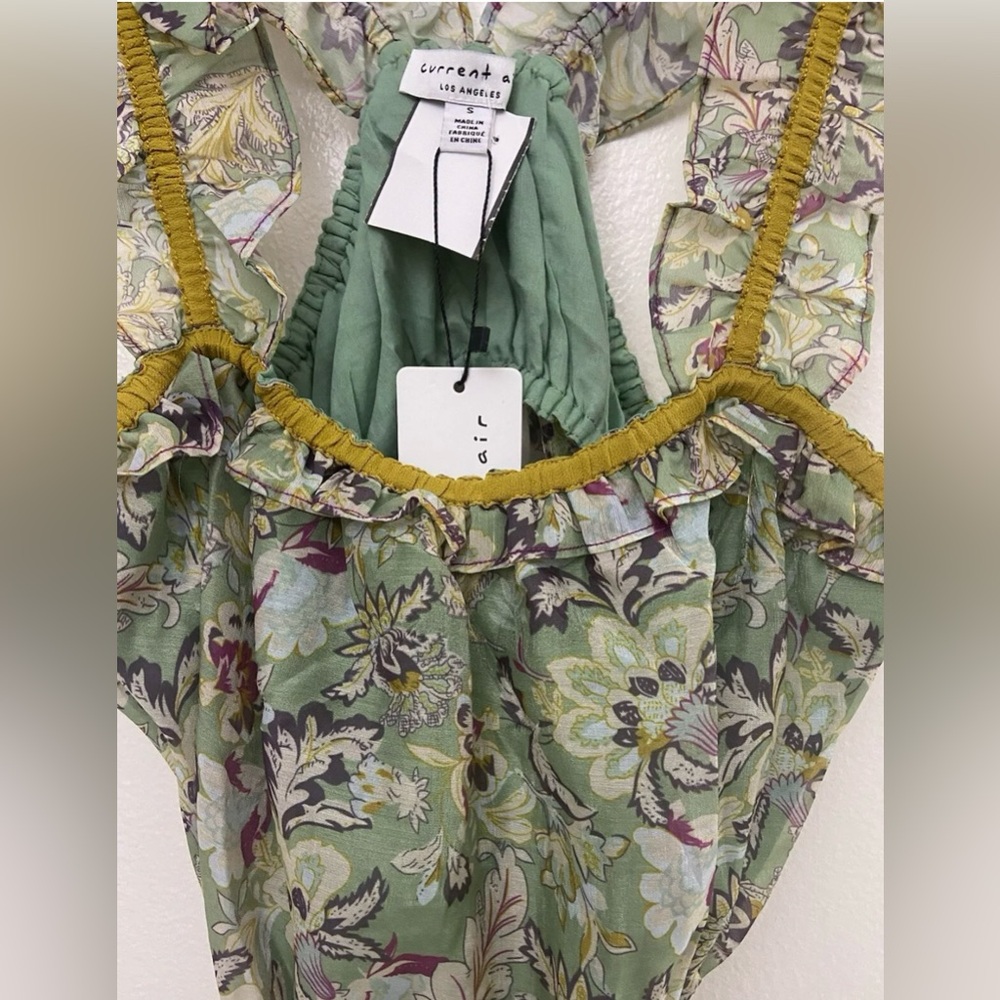 CURRENT AIR Lasalle Open Back Midi Dress In Floral Sage Sz S NWT - Picture 6 of 14